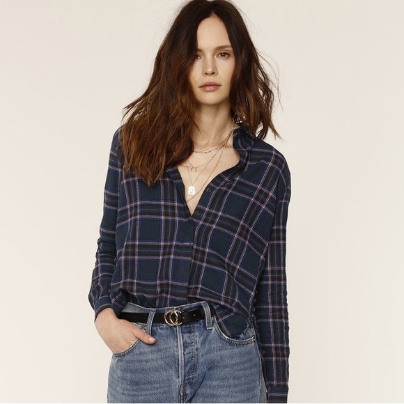 NWT Heartloom Plaid Flannel Buttondown - Picture 2 of 4